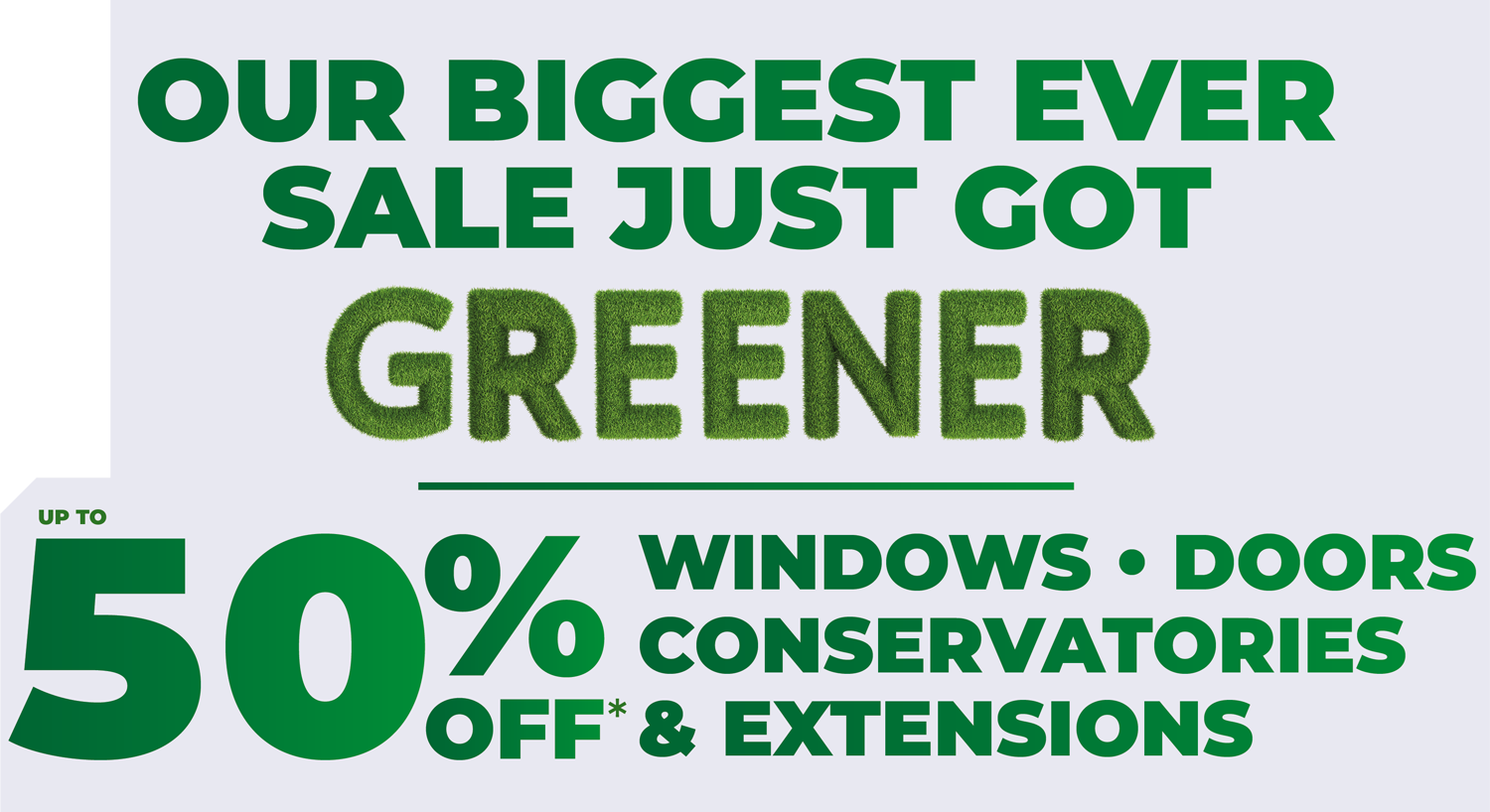 50% off windows, doors & conservatories